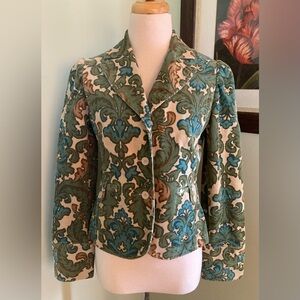 LOFT Corduroy Vintage Floral Blazer Jacket size 4